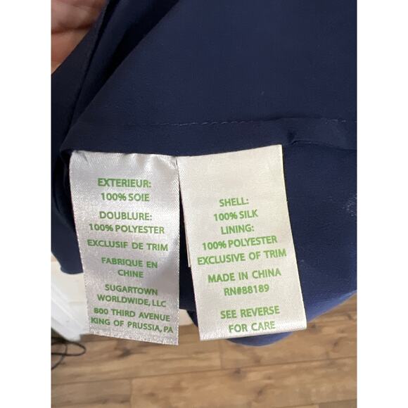 Lilly Pulitzer size 0 Kelsea navy blue silk dress - Picture 6 of 6